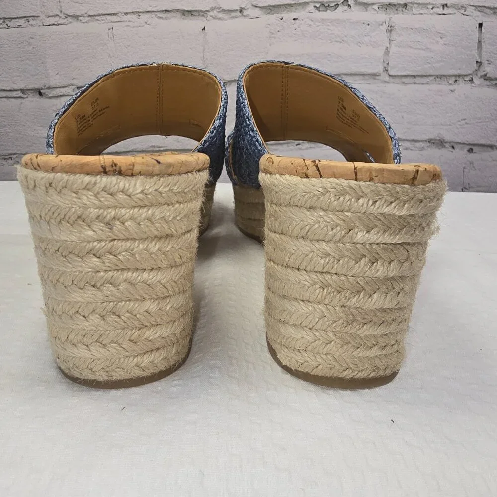 SAM EDELMAN BLUE ROXANN SANDAL WEDGES ESPADRILLES BEACH RESORTWARE SIZE 7.5